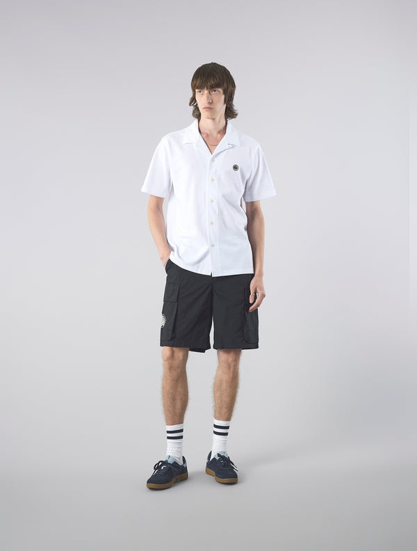 Pretty Green Pique Short Sleeve Shirt White