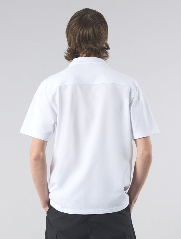 Pretty Green Pique Short Sleeve Shirt White