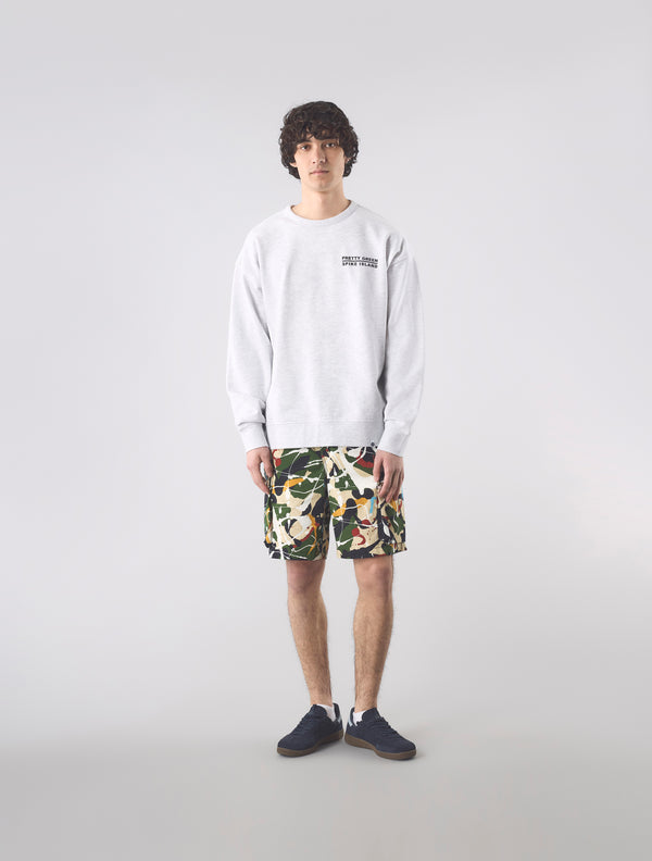 Pretty Green Spike Island Crew Sweat Light Grey