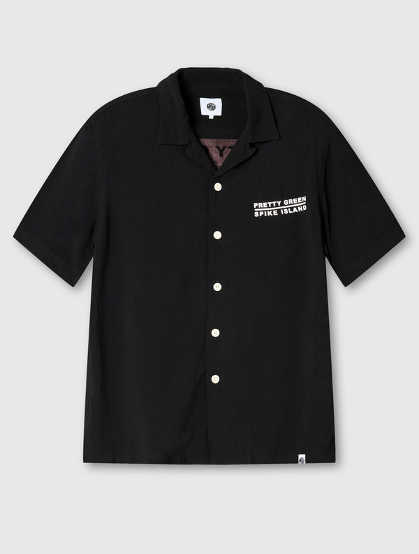 pretty green Spike Island Short Sleeve Shirt Black