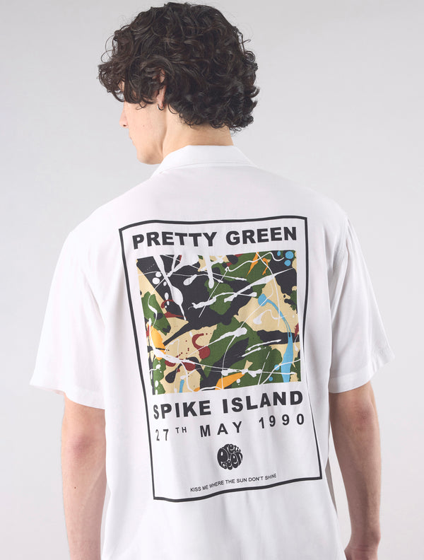 Pretty Green Spike Island Short Sleeve Shirt White