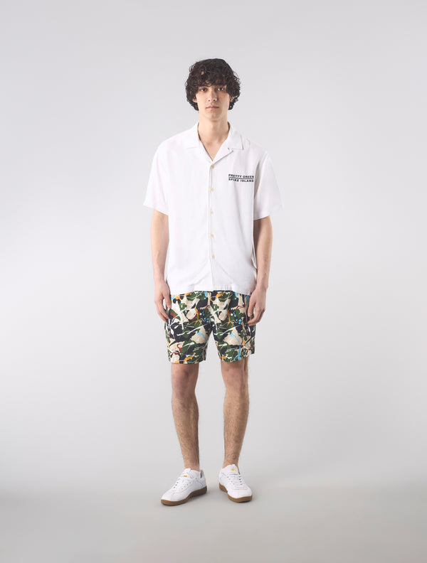 Pretty Green Spike Island Short Sleeve Shirt White