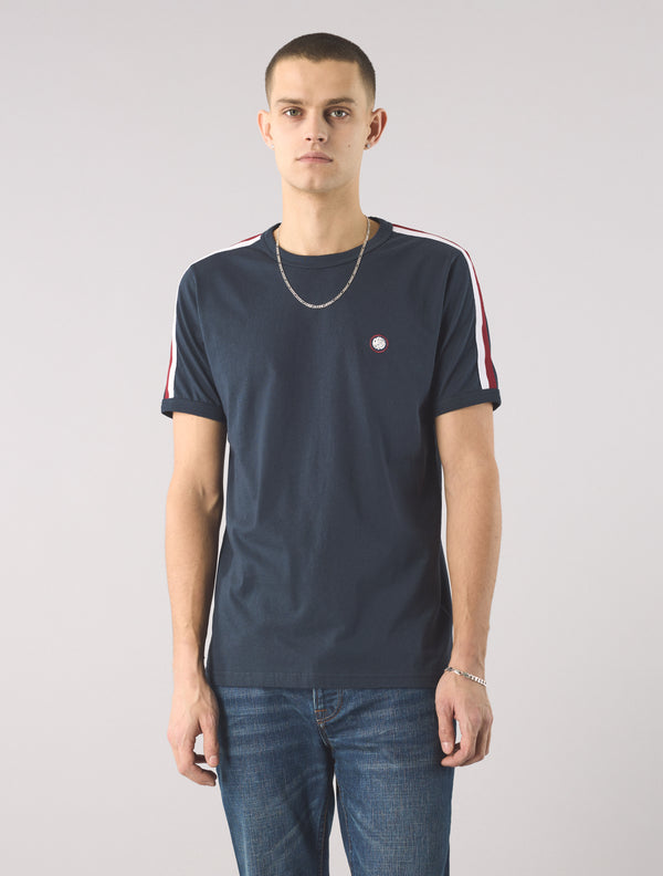 Pretty Green Tilby Tape T-shirt Navy