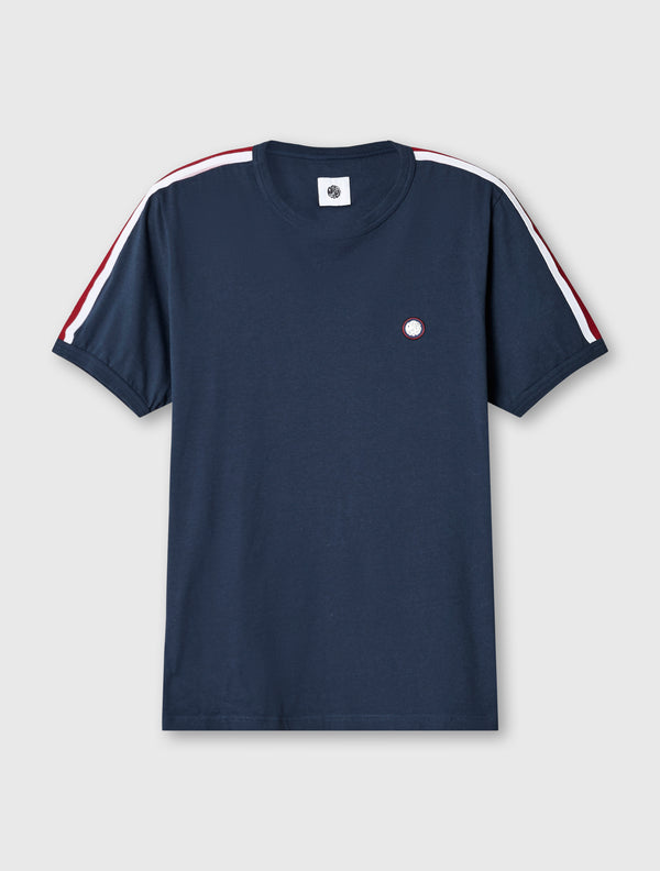 pretty green Tilby Tape T-shirt Navy