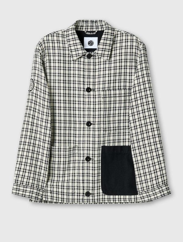 pretty green Whitworth Check Overshirt Stone