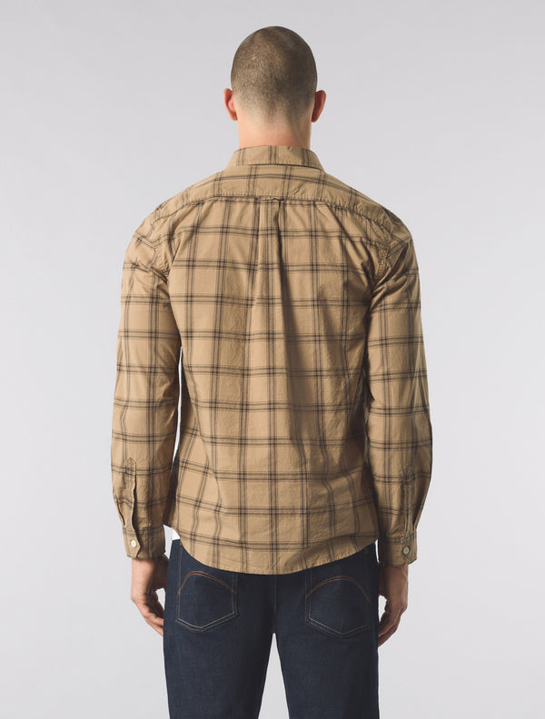Pretty Green Willowbank Check Shirt Khaki