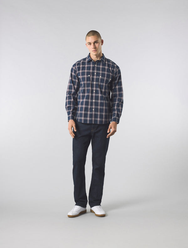 Pretty Green Willowbank Check Shirt Navy