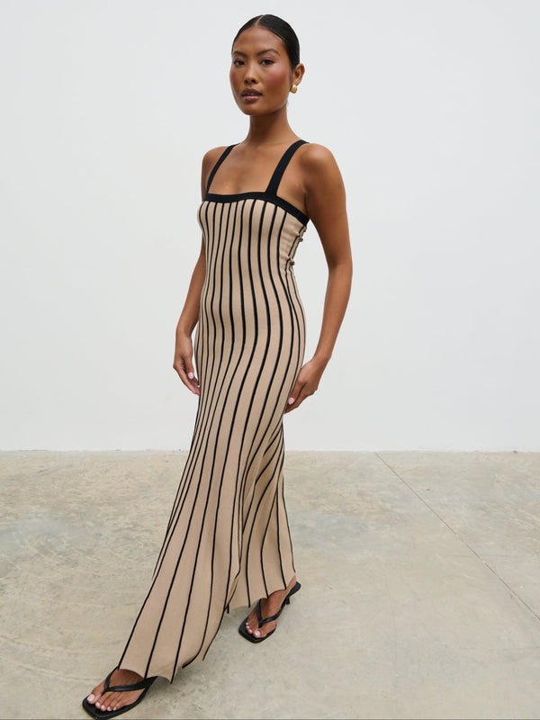 Pretty Lavish Alyssia Stripe Long Midaxi Knit Dress
