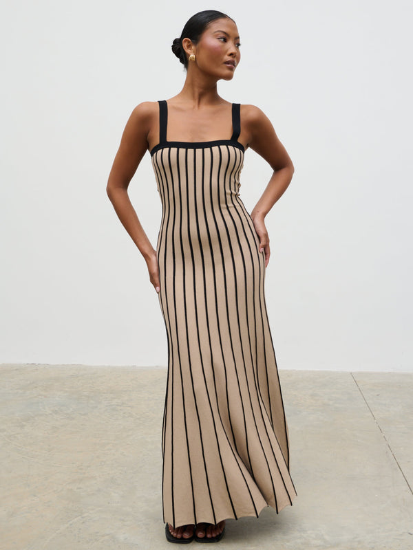 Pretty Lavish Alyssia Stripe Long Midaxi Knit Dress