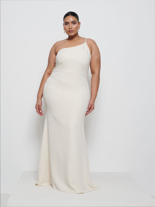 pretty lavish Amelia Crepe Maxi Bridesmaid Dress Curve