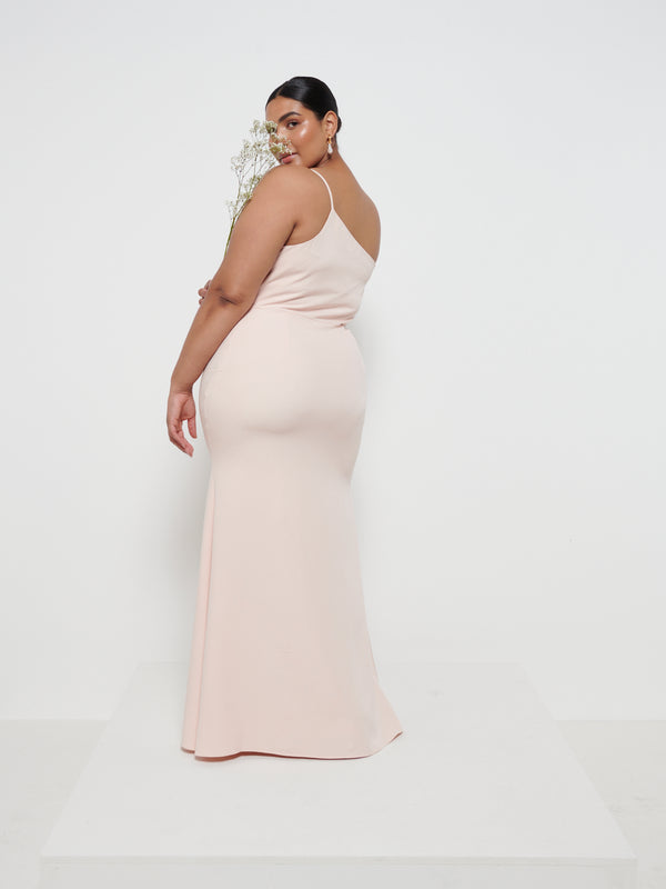 Pretty Lavish Amelia Crepe Maxi Bridesmaid Dress Curve