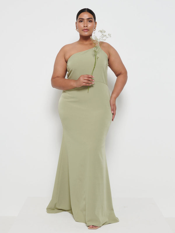 pretty lavish Amelia Crepe Maxi Bridesmaid Dress Curve