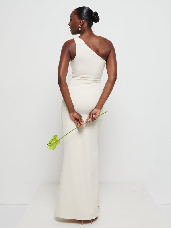 Pretty Lavish Amelia Crepe Ruched Maxi Bridesmaid Dress