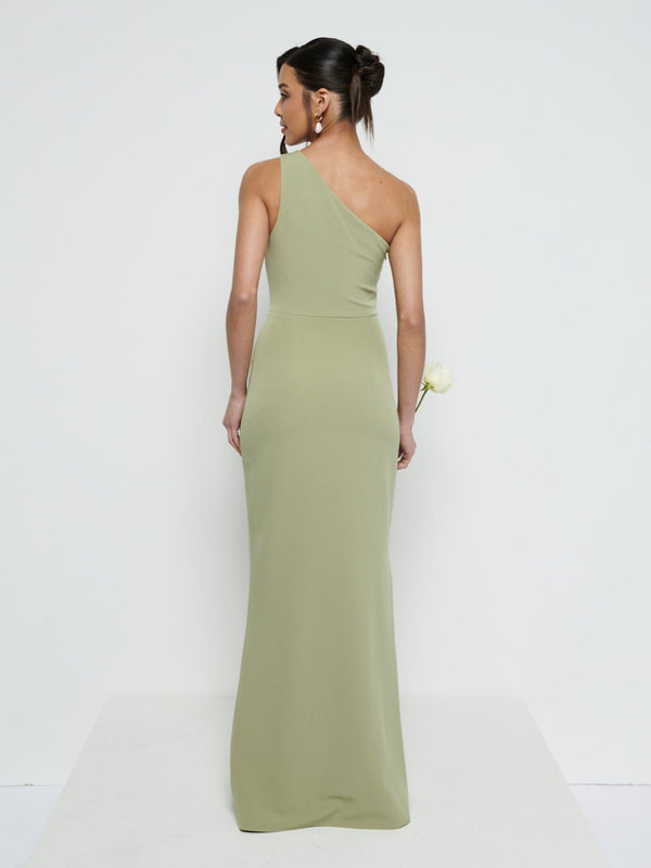 Pretty Lavish Amelia Crepe Ruched Maxi Bridesmaid Dress