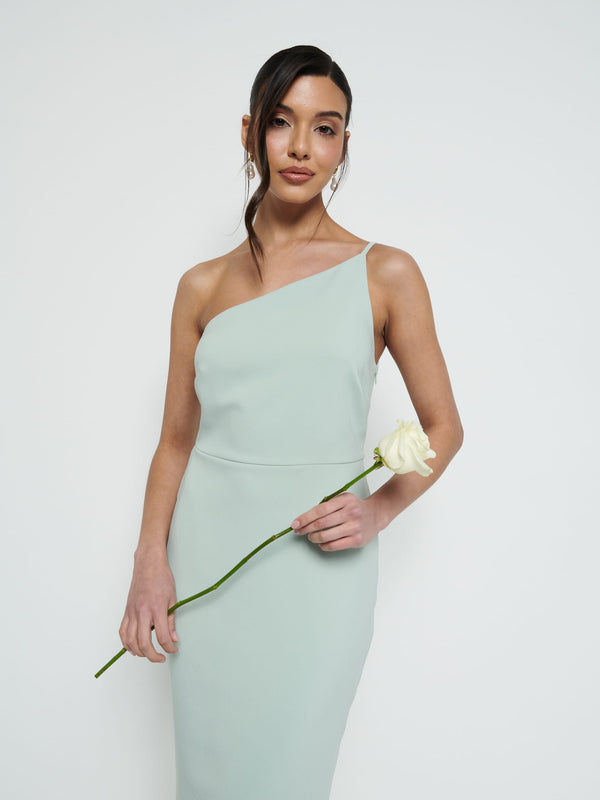 Pretty Lavish Amelia One Shoulder Crepe Maxi Bridesmaid Dress