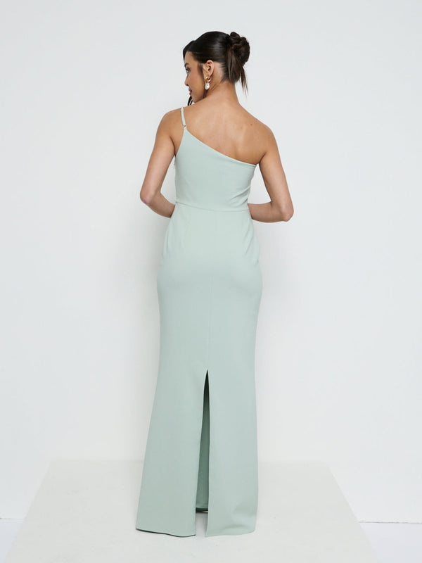 Pretty Lavish Amelia One Shoulder Crepe Maxi Bridesmaid Dress