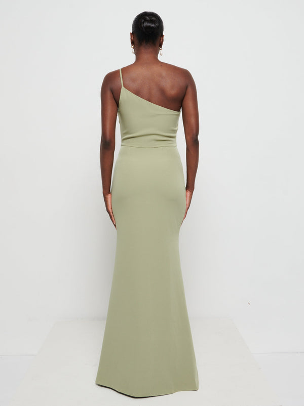 Pretty Lavish Amelia One Shoulder Crepe Maxi Bridesmaid Dress