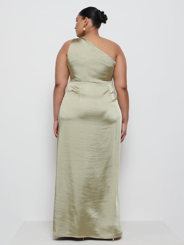 Pretty Lavish Amelia Ruched Maxi Bridesmaid Dress Curve
