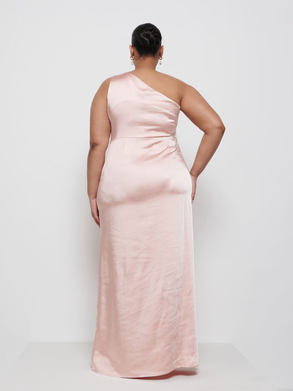 Pretty Lavish Amelia Ruched Maxi Bridesmaid Dress Curve