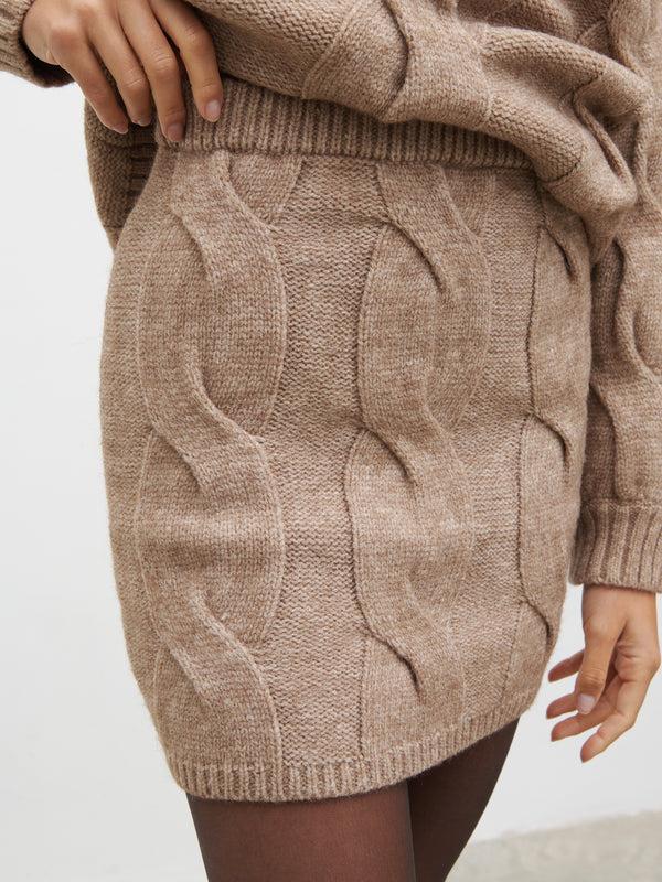 Pretty Lavish Atlantic Chunky Cable Knit Mini Skirt