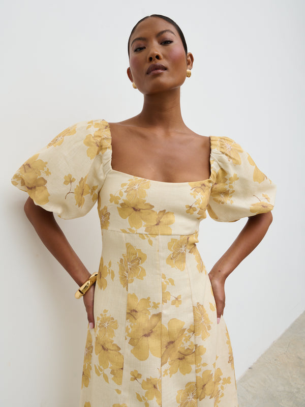Pretty Lavish Bette Printed Puff Sleeve Midaxi Dress