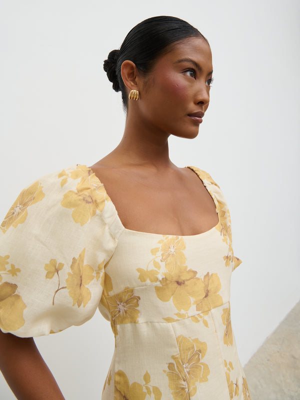 Pretty Lavish Bette Printed Puff Sleeve Midaxi Dress