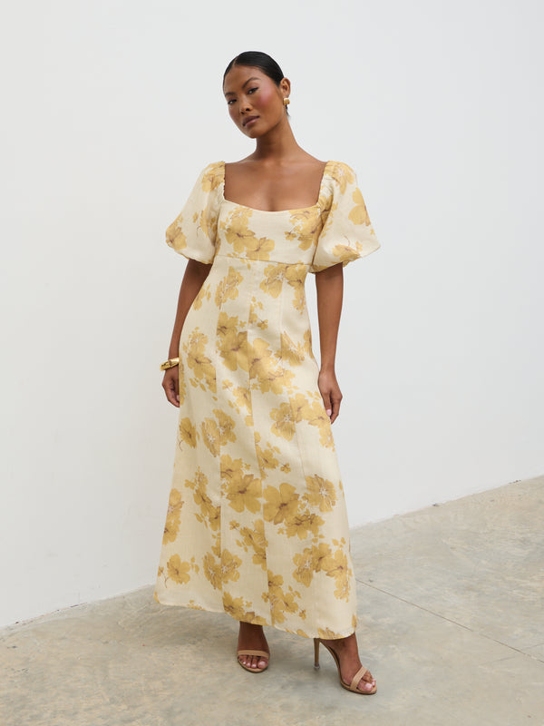 Pretty Lavish Bette Printed Puff Sleeve Midaxi Dress