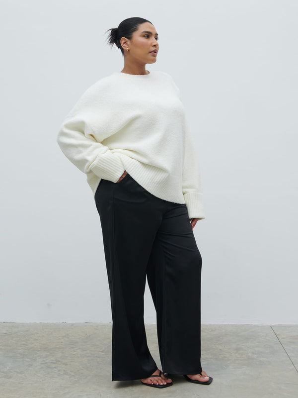 Pretty Lavish Breya Satin Drawstring Trousers Curve