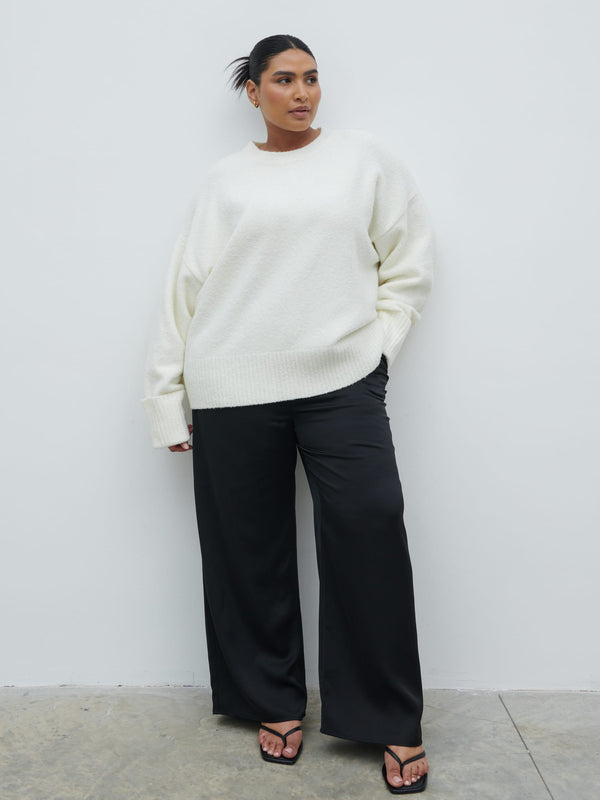 Pretty Lavish Breya Satin Drawstring Trousers Curve