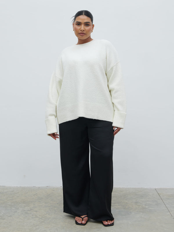 Pretty Lavish Breya Satin Drawstring Trousers Curve