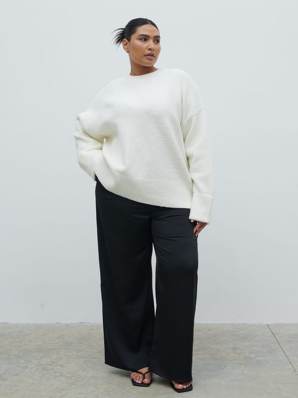 pretty lavish Breya Satin Drawstring Trousers Curve