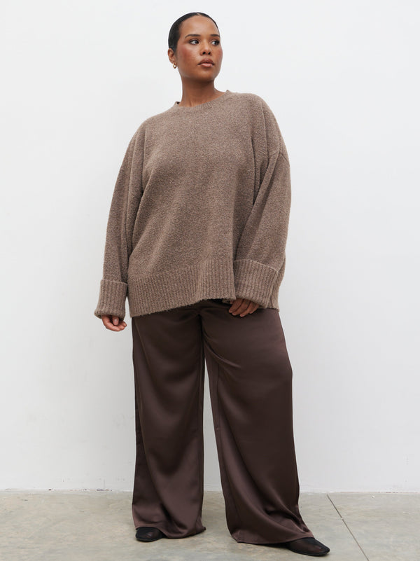 pretty lavish Breya Satin Drawstring Trousers Curve