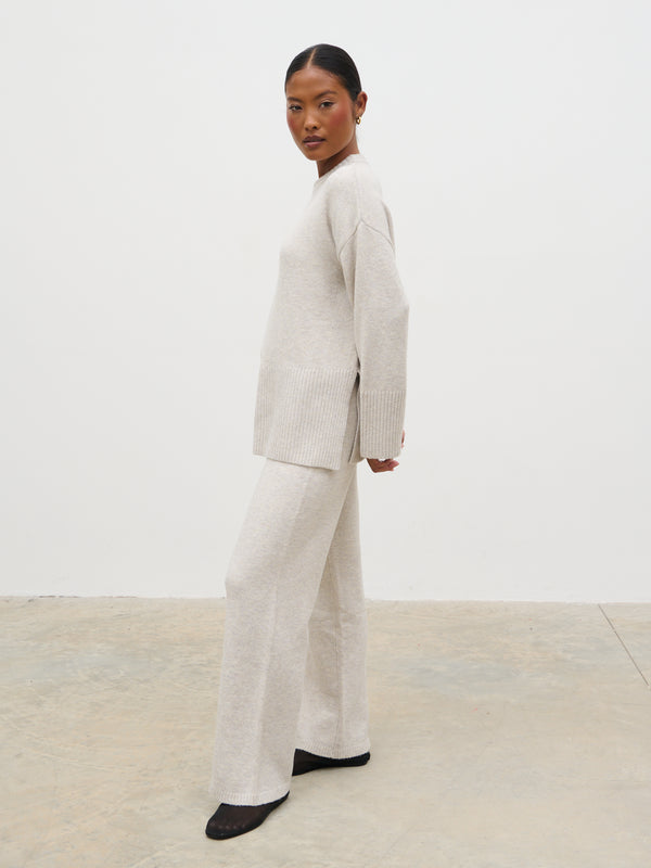 Pretty Lavish Chelsea Knit Trousers With Folded Waistband