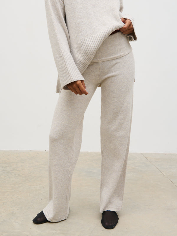 Pretty Lavish Chelsea Knit Trousers With Folded Waistband