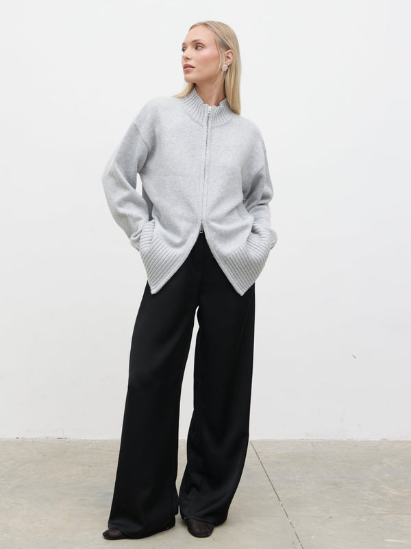 Pretty Lavish Claudia Double Ended Zip Knit Cardigan