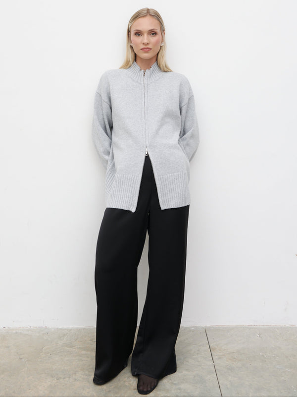 Pretty Lavish Claudia Double Ended Zip Knit Cardigan