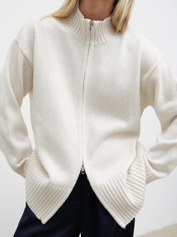 Pretty Lavish Claudia Double Ended Zip Knit Cardigan