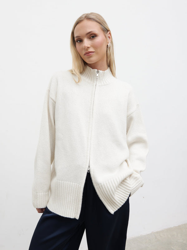 pretty lavish Claudia Double Ended Zip Knit Cardigan