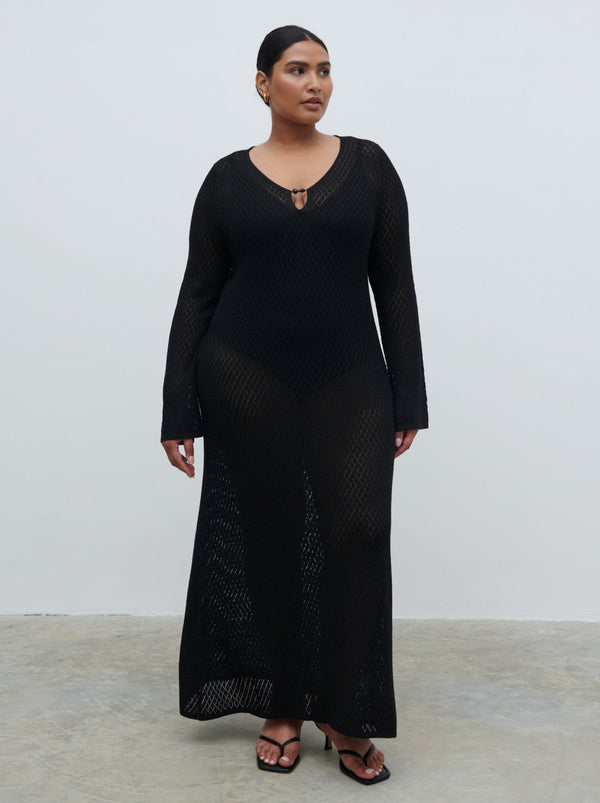 Pretty Lavish Croisette Knit Beaded Midaxi Dress Curve