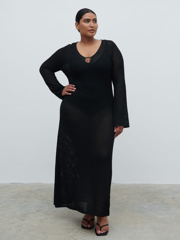 pretty lavish Croisette Knit Beaded Midaxi Dress Curve