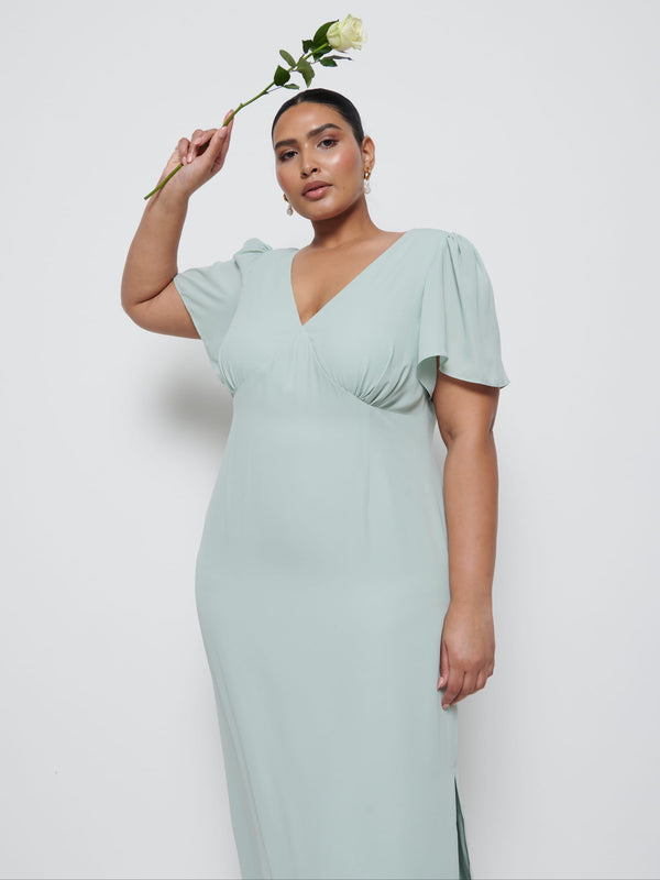 Pretty Lavish Edie Chiffon Maxi Bridesmaid Dress Curve