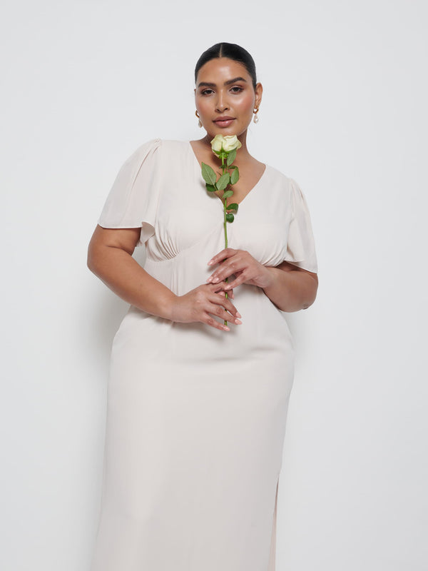 Pretty Lavish Edie Chiffon Maxi Bridesmaid Dress Curve