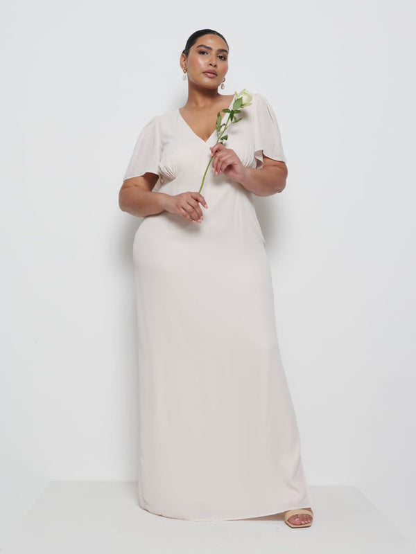 Pretty Lavish Edie Chiffon Maxi Bridesmaid Dress Curve
