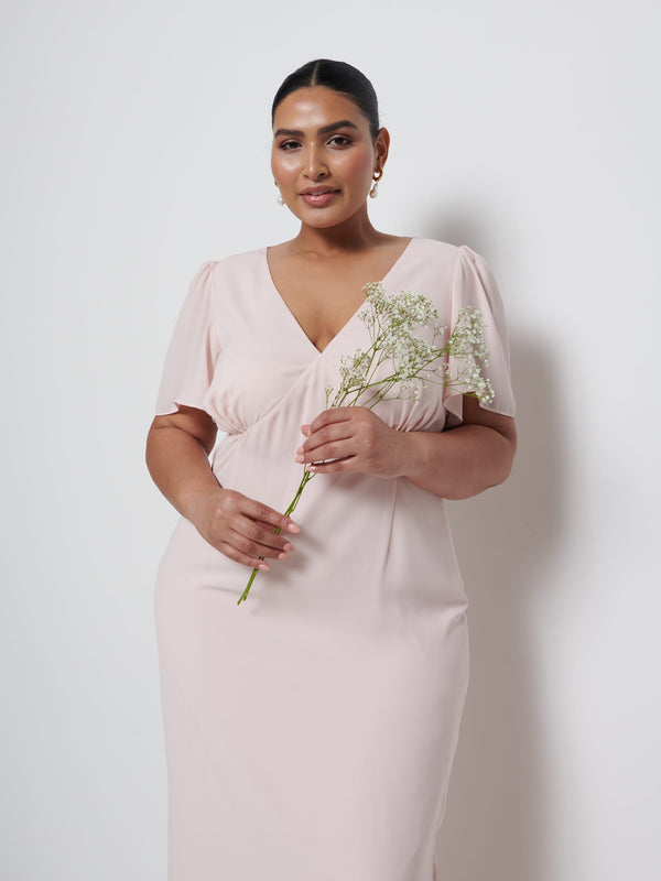 Pretty Lavish Edie Chiffon Maxi Bridesmaid Dress Curve