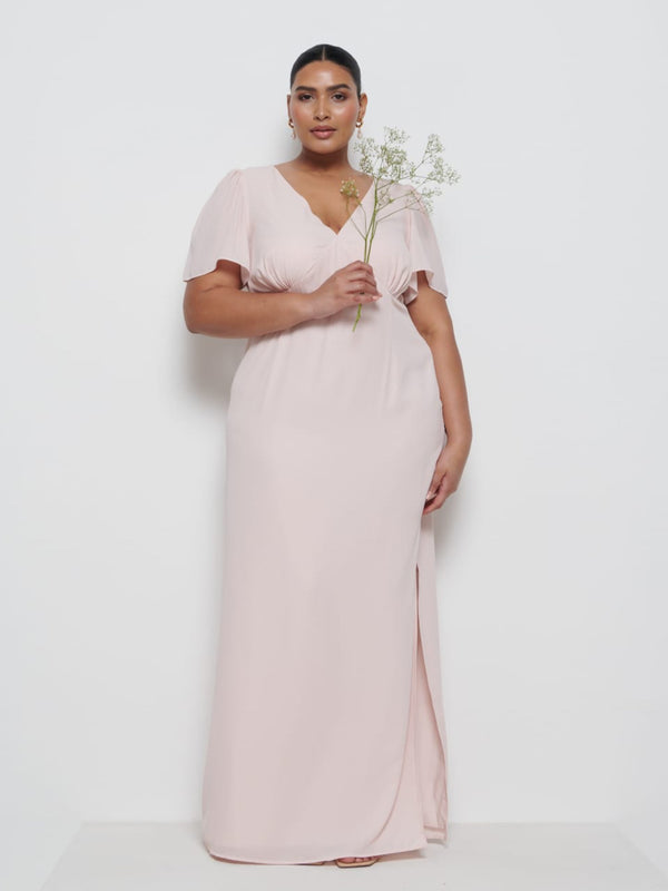 Pretty Lavish Edie Chiffon Maxi Bridesmaid Dress Curve