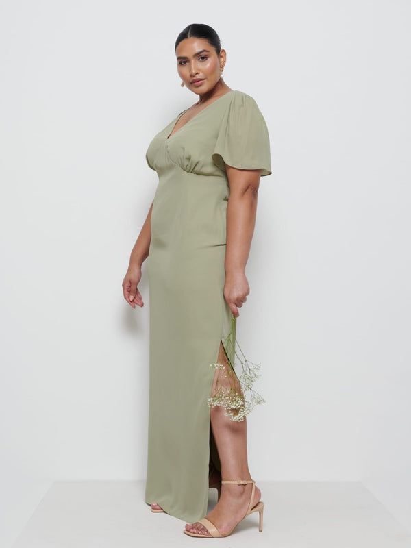 Pretty Lavish Edie Chiffon Maxi Bridesmaid Dress Curve