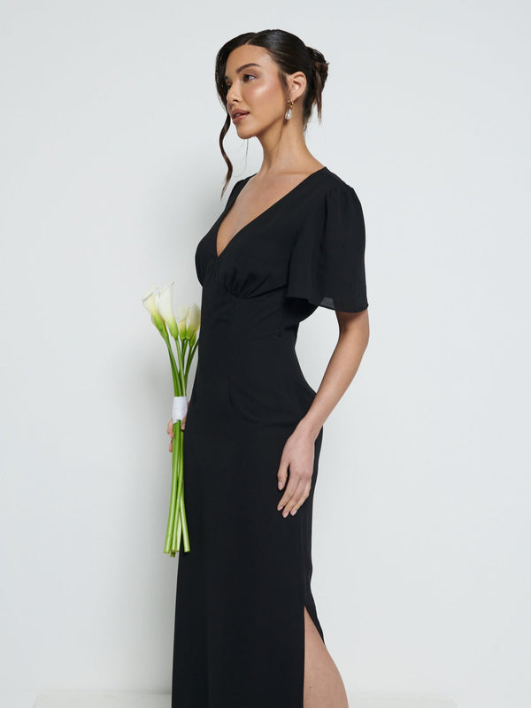 Pretty Lavish Edie Chiffon Short Sleeve Maxi Bridesmaid Dress