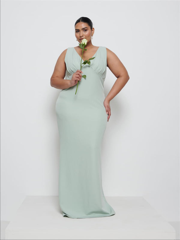 pretty lavish Esmee Crepe Maxi Bridesmaid Dress Curve