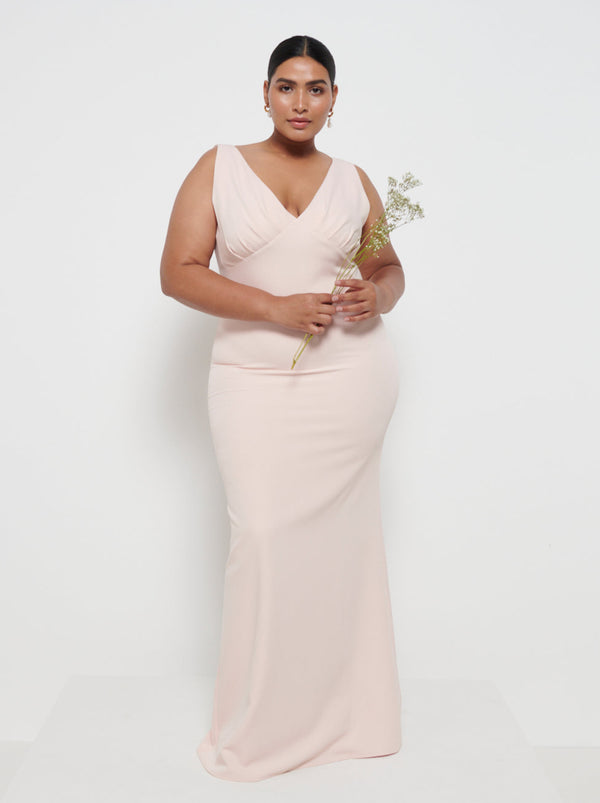 pretty lavish Esmee Crepe Maxi Bridesmaid Dress Curve