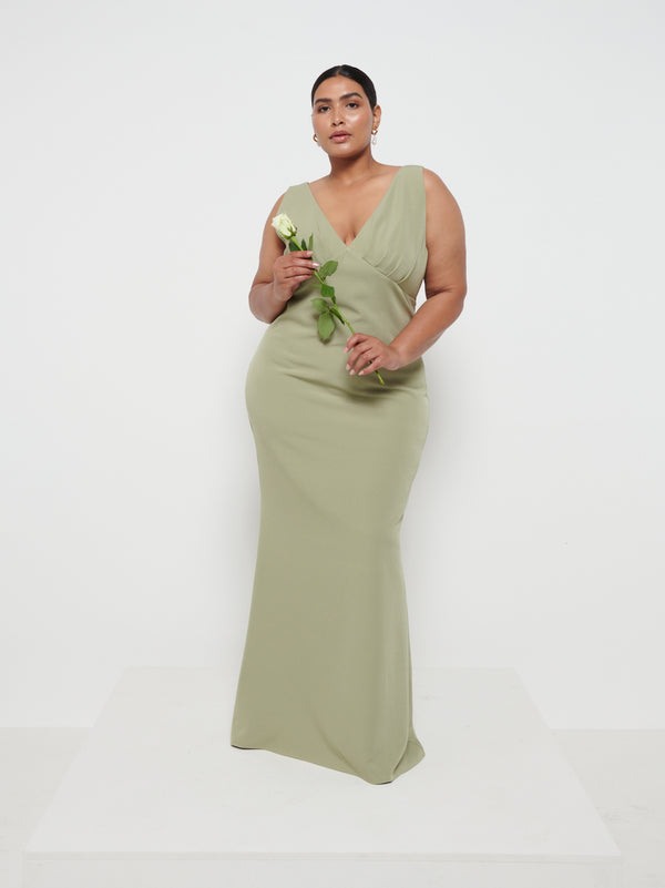 pretty lavish Esmee Crepe Maxi Bridesmaid Dress Curve